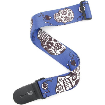 Planet Waves P20W1415 ремень для гитары, рисунок "Sugar Skulls", цвет синий